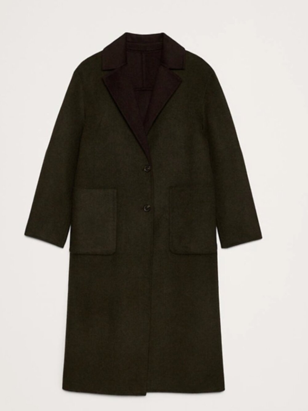 Banana Republic Reversible Double-Faced Wool Blend Top Coat – Olive Green & Choc